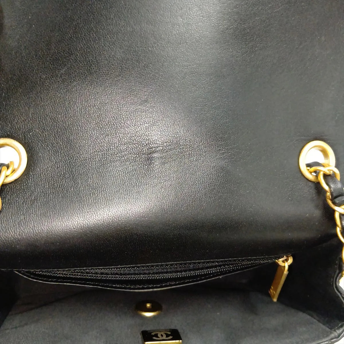 Chanel Mini Matelassé Lambskin Single Flap Chain Bag, Black with Gold Hardware