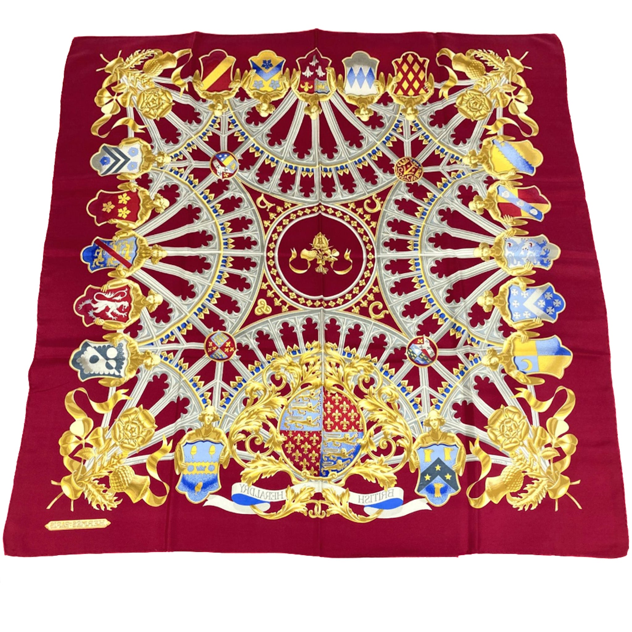 HERMES スカーフ カレ90 British Heraldry英国の紋章 カレ90 BRITISH HERALDRY 英国紋章 – en vintage
