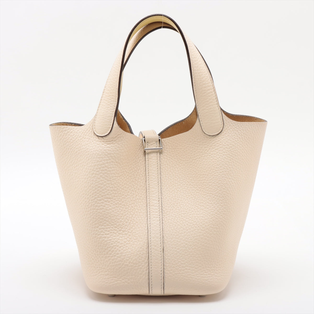 HERMES Picotin Lock 18 PM Eclat Taurillon Clemence x Vaux Swift Nata x Jaune Poussin Silver hardware Y:2020