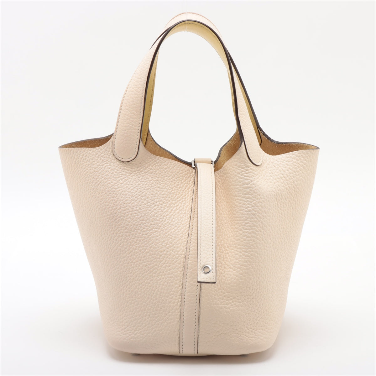 HERMES Picotin Lock 18 PM Eclat Taurillon Clemence x Vaux Swift Nata x Jaune Poussin Silver hardware Y:2020