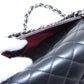Chanel Matelasse 25 Caviar skin Double Flap Double Chain Bag Black Silver Hardware