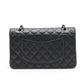Chanel Matelasse 25 Caviar skin Double Flap Double Chain Bag Black Silver Hardware