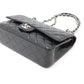 Chanel Matelasse 25 Caviar skin Double Flap Double Chain Bag Black Silver Hardware