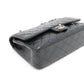 Chanel Matelasse 25 Caviar skin Double Flap Double Chain Bag Black Silver Hardware