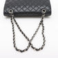 Chanel Matelasse 25 Caviar skin Double Flap Double Chain Bag Black Silver Hardware