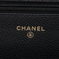 Matelasse Caviar Skin chain wallet black