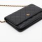 Matelasse Caviar Skin chain wallet black