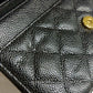 Matelasse Caviar Skin chain wallet black
