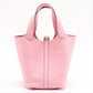 Hermes Picotin Lock 18 PM, Taurillon Clemence, Rose Sakura, silver hardware: Z