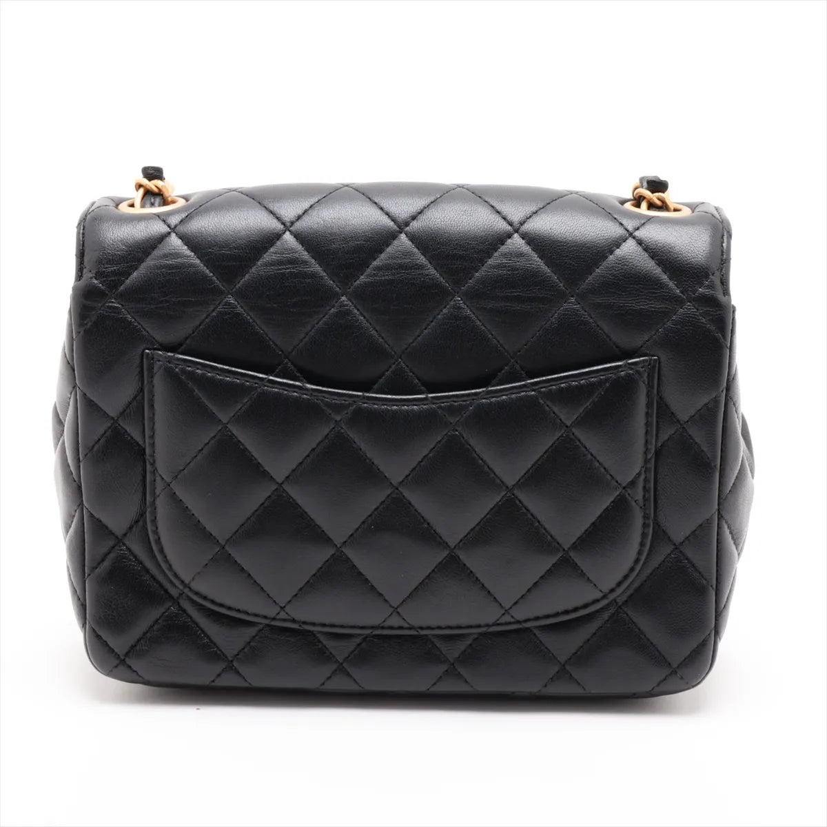 Chanel Mini Matelassé Lambskin Single Flap Chain Bag, Black with Gold Hardware