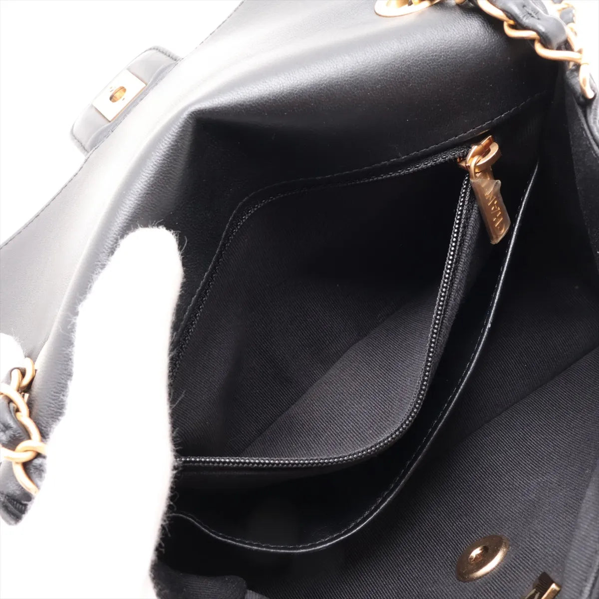 Chanel Mini Matelassé Lambskin Single Flap Chain Bag, Black with Gold Hardware